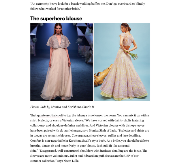 THE SUPER HERO BLOUSE: Wedding Trends by VOGUE, India