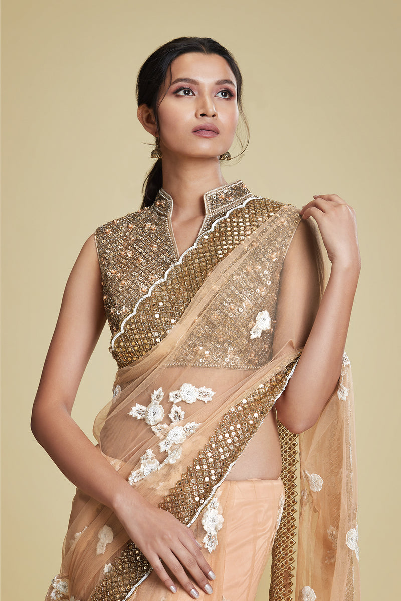 Designer Net Lehenga Saree with heavy border.2520. - Rajshri Fashions -  203427